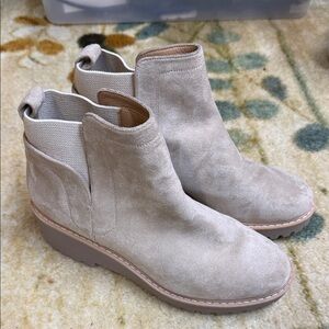 DV by Dolce Vita Beige Suede Chelsea Ankle Boots